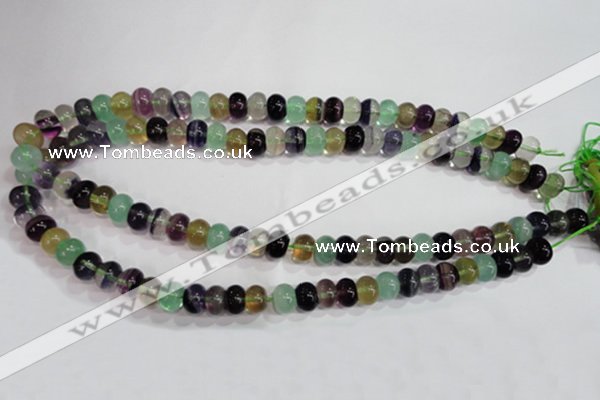 CFL762 15.5 inches 6*10mm rondelle rainbow fluorite gemstone beads