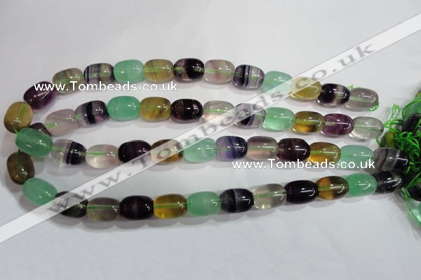 CFL772 15.5 inches 12*16mm drum rainbow fluorite gemstone beads