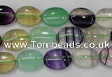 CFL776 15.5 inches 12*16mm oval rainbow fluorite gemstone beads