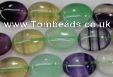 CFL778 15.5 inches 15*20mm oval rainbow fluorite gemstone beads