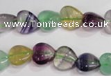 CFL788 15.5 inches 8mm heart rainbow fluorite gemstone beads