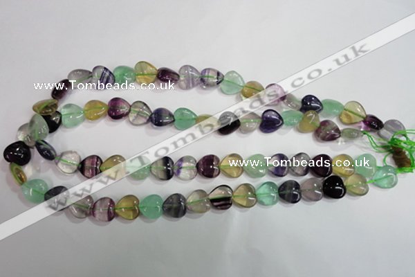 CFL788 15.5 inches 8mm heart rainbow fluorite gemstone beads