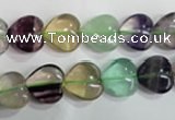 CFL789 15.5 inches 12mm heart rainbow fluorite gemstone beads