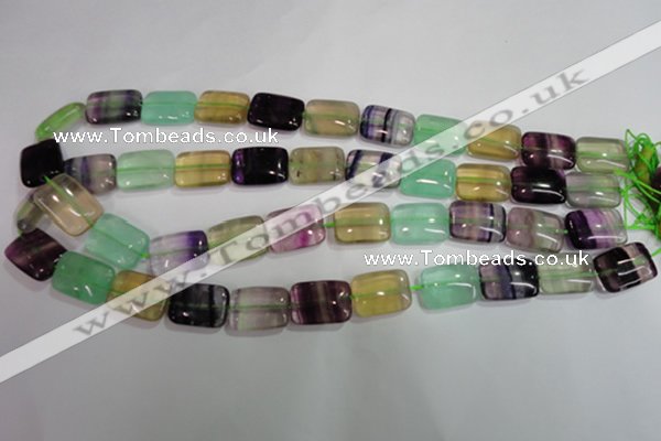 CFL794 15.5 inches 13*18mm rectangle rainbow fluorite gemstone beads