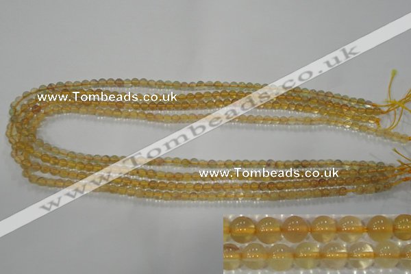 CFL800 15.5 inches 4mm round yellow fluorite gemstone beads