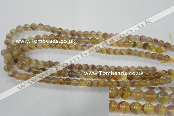 CFL802 15.5 inches 8mm round yellow fluorite gemstone beads