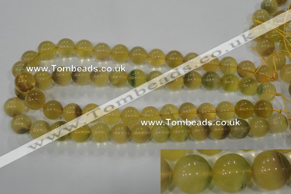 CFL805 15.5 inches 14mm round yellow fluorite gemstone beads