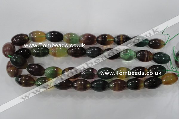 CFL815 15.5 inches 14*20mm rice rainbow fluorite gemstone beads