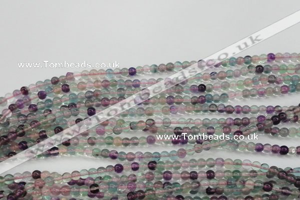 CFL901 15.5 inches 4mm round rainbow fluorite gemstone beads