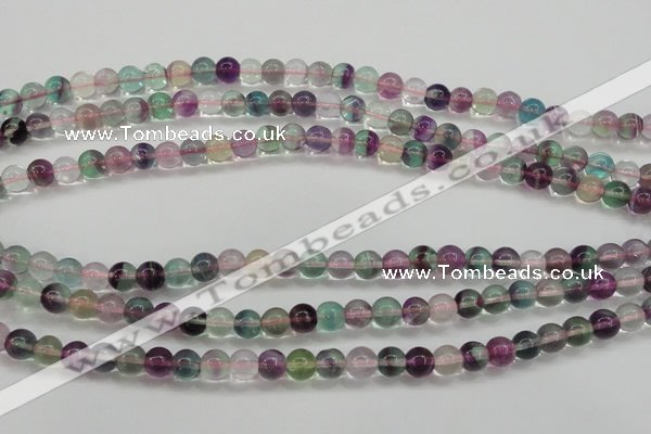 CFL902 15.5 inches 6mm round rainbow fluorite gemstone beads