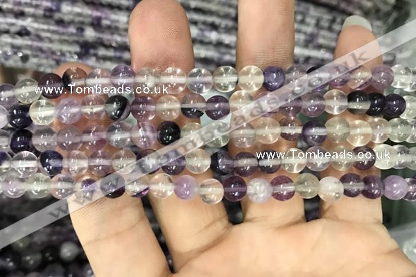 CFL911 15.5 inches 6mm round purple fluorite beads wholesale
