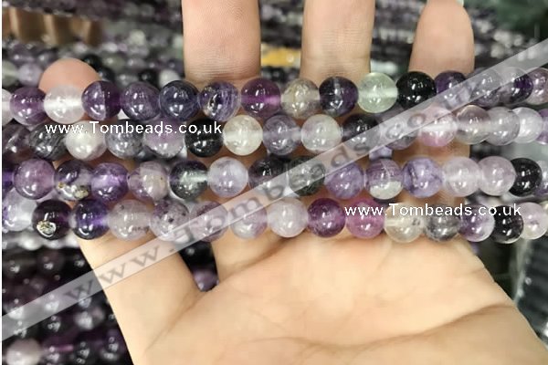CFL912 15.5 inches 8mm round purple fluorite beads wholesale