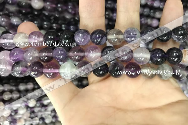 CFL913 15.5 inches 10mm round purple fluorite beads wholesale