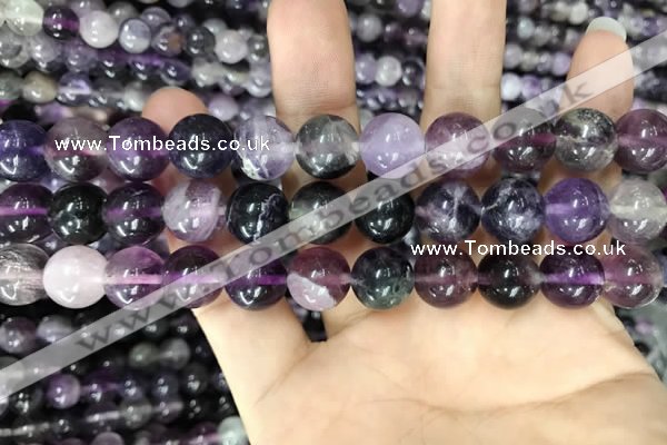 CFL914 15.5 inches 12mm round purple fluorite beads wholesale