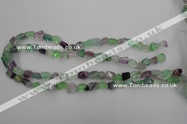 CFL951 15.5 inches 9*12mm nuggets natural fluorite beads wholesale