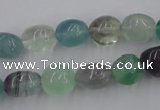 CFL952 15.5 inches 11*12mm nuggets natural fluorite beads wholesale