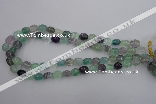 CFL952 15.5 inches 11*12mm nuggets natural fluorite beads wholesale