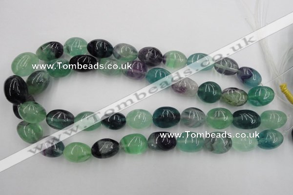 CFL953 15.5 inches 15*20mm nuggets natural fluorite beads wholesale