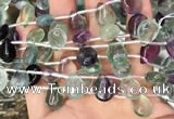 CFL960 Top drilled 10*14mm flat teardrop natural fluorite beads