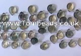 CFL962 Top drilled 9*12mm flat teardrop natural fluorite beads