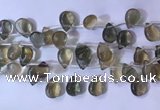 CFL963 Top drilled 10*14mm flat teardrop natural fluorite beads