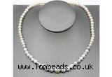 CFN104 potato white freshwater pearl & white howlite necklace, 16 - 24 inches