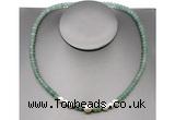 CFN202 4*6mm faceted rondelle green aventurine & potato white freshwater pearl necklace