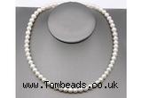 CFN21 7mm - 8mm potato white freshwater pearl necklace, 16 - 54 inches
