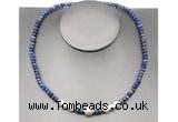 CFN220 4*6mm faceted rondelle lapis lazuli & potato white freshwater pearl necklace