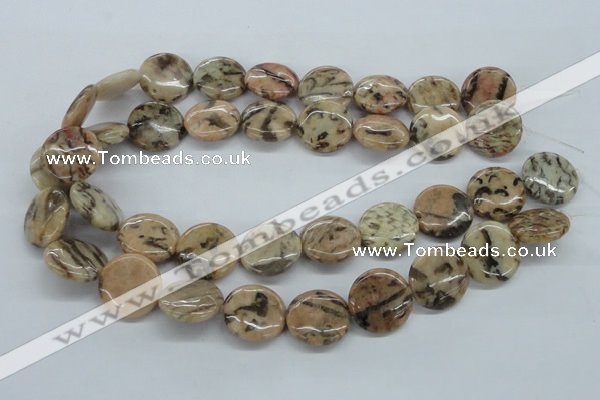 CFS08 15.5 inches 25mm flat round natural feldspar gemstone beads