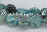 CFS107 15.5 inches 12mm flat round blue feldspar gemstone beads