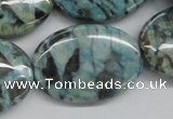 CFS114 15.5 inches 25*35mm oval blue feldspar gemstone beads