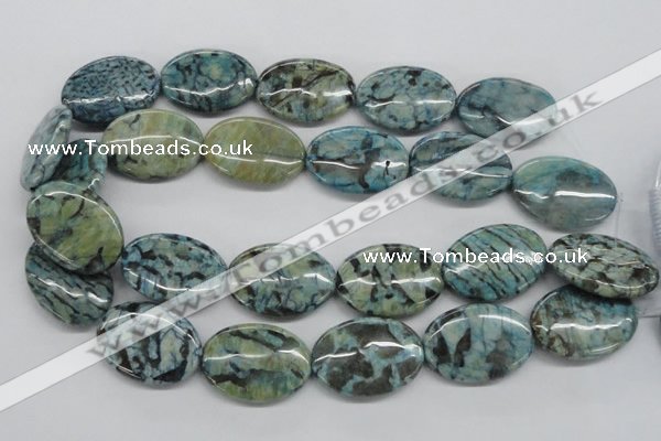 CFS114 15.5 inches 25*35mm oval blue feldspar gemstone beads