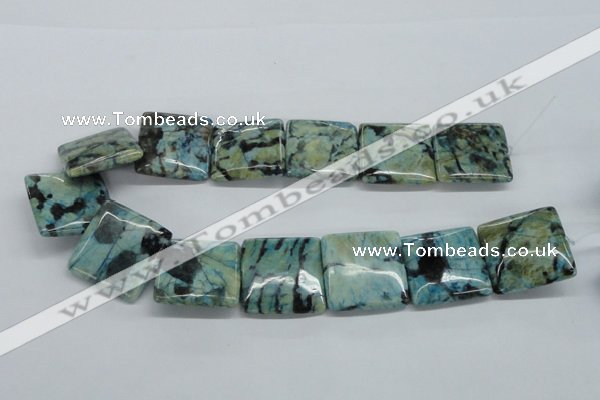 CFS115 15.5 inches 30*30mm square blue feldspar gemstone beads