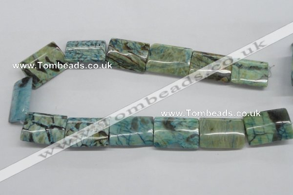 CFS117 15.5 inches 20*30mm rectangle blue feldspar gemstone beads