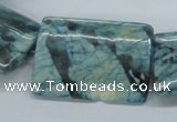 CFS118 15.5 inches 25*35mm rectangle dyed blue feldspar gemstone beads