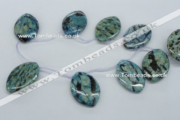 CFS120 35*50mm top-drilled marquise blue feldspar gemstone beads