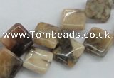 CFS14 15.5 inches 12*12mm diamond natural feldspar gemstone beads