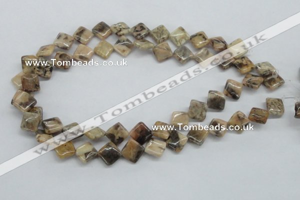 CFS14 15.5 inches 12*12mm diamond natural feldspar gemstone beads