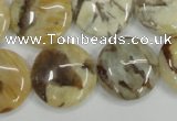 CFS204 15.5 inches 20mm flat round natural feldspar gemstone beads