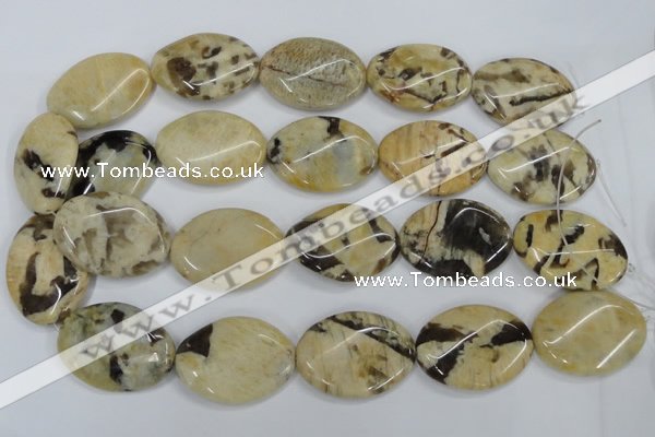 CFS205 15.5 inches 25*35mm twisted oval natural feldspar gemstone beads