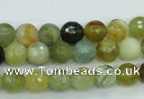 CFW03 15.5 inches 8mm faceted round flower jade beads wholesale