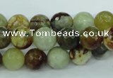 CFW04 15.5 inches 10mm faceted round flower jade beads wholesale