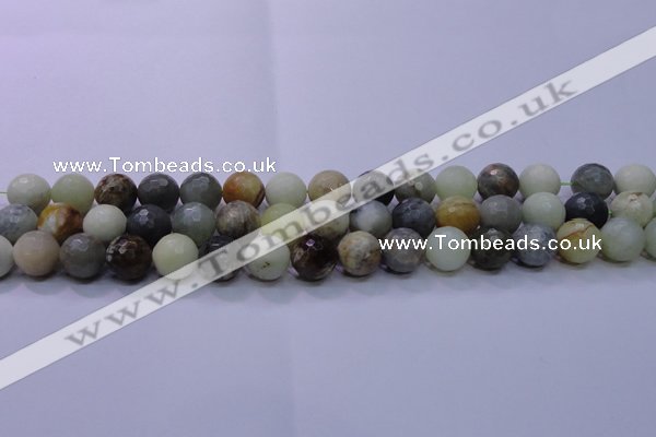 CFW05 15.5 inches 12mm faceted round flower jade beads wholesale