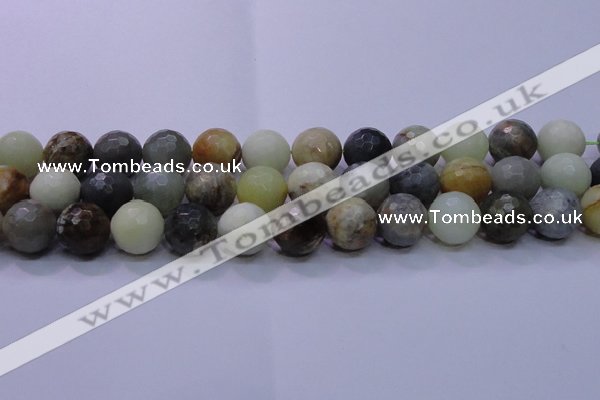 CFW08 15.5 inches 18mm faceted round flower jade beads wholesale