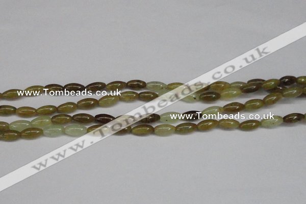 CFW115 15.5 inches 6*13mm rice flower jade gemstone beads