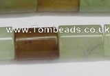 CFW119 15.5 inches 15*20mm tube flower jade gemstone beads