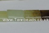 CFW143 15.5 inches 13*18mm flat tube flower jade gemstone beads