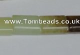 CFW144 15.5 inches 15*20mm flat tube flower jade gemstone beads