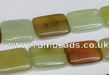 CFW149 15.5 inches 12*16mm rectangle flower jade gemstone beads